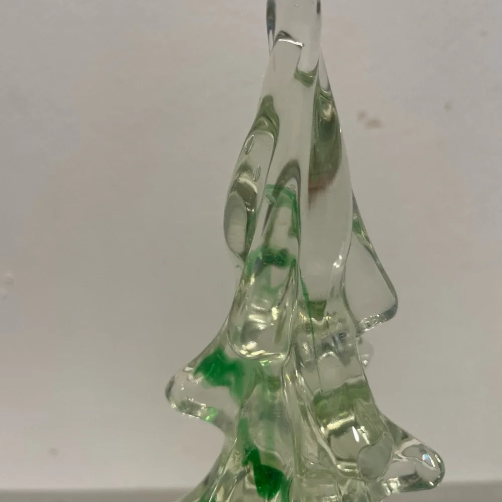 Vintage Set Of Two Studio Art Glass Swirl Christmas Trees 🌲 - Picture 6 of 12
